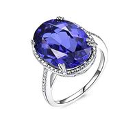 WXKAGF Bagues Assorties pour Meilleurs Amis, bagues d'anniversaire pour Femmes, Forme Ovale élégante, zircone cubique, Argent Sterling