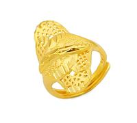 WXKAGF Bagues Couleur Or 24K pour Femmes, Vintage, Bijoux esthétiques africains, Moyen-Orient, breloque de fête de Mariage, Bijoux Indiens