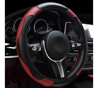 WXLJBNHJ Couvre Volant Voiture pour Renault Clio III 2005-2009 2010 2011 2012 2013, Antidérapant Respirant Protege Volant Cuir Protecteur Accessoire Voiture, Wine Red