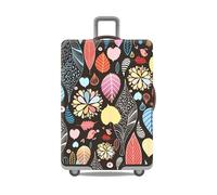 wxlmom Housse Valise M Feuilles Brunes Adultes Enfant Elastique Housse,Zippé Résistant Robuste Couverture Protege Valise De Voyage Soute,Lavable,Réutilisable