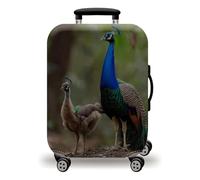wxlmom Housse Valise M Paon Gris Housse De Valise Elastique,Réutilisable Anti-Rayures Lavable Bagages Étui Couvre Protection,Convient pour Voyage d'affaires