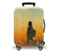 wxlmom Housse Valise M Silhouette Noire Housse De Valise Elastique,Réutilisable Anti-Rayures Lavable Bagages Étui Couvre Protection,Convient pour Voyage d'affaires