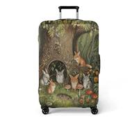 wxlmom Housse Valise Protection L Lapin Jaune Adultes Enfant Elastique Housse,Zippé Résistant Robuste Couverture Protege Valise De Voyage Soute,Lavable,Réutilisable