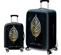 wxlmom Housse Valise Protection S Feuilles Noires Adultes Enfant Elastique Housse,Zippé Résistant Robuste Couverture Protege Valise De Voyage Soute,Lavable,Réutilisable
