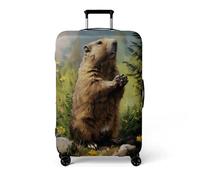wxlmom Housse Valise Protection S Groundhog Brun Personnalités Luggage Cover,Spandex Elastique Lavable Housse De Valise,Anti-Poussière Couverture De Bagages Elastique Réutilisable