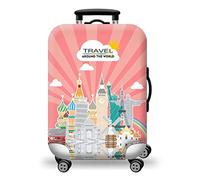 wxlmom Housse Valise XL Couleur Rose Adultes Enfant Elastique Housse,Zippé Résistant Robuste Couverture Protege Valise De Voyage Soute,Lavable,Réutilisable