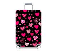 wxlmom Housse Valise XL Cœur Rose Adultes Enfant Elastique Housse,Zippé Résistant Robuste Couverture Protege Valise De Voyage Soute,Lavable,Réutilisable