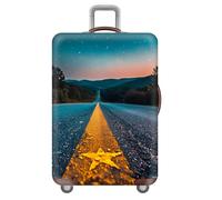 wxlmom Housse Valise XL La Route Verte Et Jaune Adultes Enfant Elastique Housse,Zippé Résistant Robuste Couverture Protege Valise De Voyage Soute,Lavable,Réutilisable