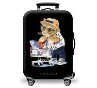 wxlmom Housse Valise XL Le Chat Noir Adultes Enfant Elastique Housse,Zippé Résistant Robuste Couverture Protege Valise De Voyage Soute,Lavable,Réutilisable