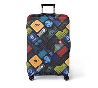 wxlmom Housse Valise XL Modèle Noir Adultes Enfant Elastique Housse,Zippé Résistant Robuste Couverture Protege Valise De Voyage Soute,Lavable,Réutilisable