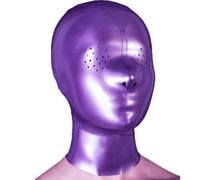 WXLPCGO Cagoule en Latex Masque Intégral pour Hommes et Femmes Costumes Cosplay Fermeture éclair Ouverte Faite Main Halloween(Size:L-68CM)