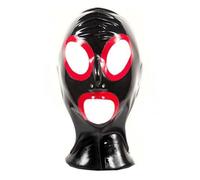 WXLPCGO Cagoule Latex Yeux ExposéS Bouche Exposé Masque Complet Fait à La Main Mascarade Jeu de Unisexe Party Club Wear(Size:M-65CM)