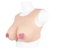 WXLPCGO Cuissardes en silicone réalistes - Forme B-F - Dos creux - Faux seins pour Crossdresser Drag Queen Cosplay Mastectomie - Rembourrage en coton (taille : bonnet B, couleur 1)