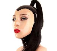 WXLPCGO Latex TêTe Couverture avec Perruque Transparent Visage pour Party