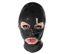 WXLPCGO Latex Tête Couverture Cagoule en Caoutchouc Yeux Exposés Bouche Exposé Unisexe(Size:M-65CM)