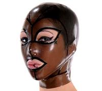 WXLPCGO Latex TêTe Couverture Caoutchouc TêTe Masque Yeux ExposéS Bouche Sexy Restrictions Caoutchouc Complet TêTemasque Cosplay(Size:XXL-73CM)