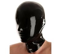 WXLPCGO Latex Tête Couverture Masque en Caoutchouc Naturel Cagoule en Latex pour Tenue Cosplay Unisexe Fermeture éclair Ouverte(Size:S-63CM)