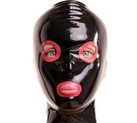 WXLPCGO Latex Tête Couverture Yeux Exposés Bouche Caoutchouc Tête Masque Fermeture éclair Ouverte pour Cosplay Le Jeu de Rôle(Size:XXL-73CM)