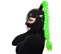 WXLPCGO Sexy Latex Tête Couverture avec Fermeture à GlissièRe BDSM FéTiche Masque pour Les FêTes Cosplay Vacances Yeux Exposés(Size:S-63CM)