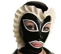 WXLPCGO Sexy Latex Tête Couverture BDSM Capuche en Caoutchouc Cagoule en Latex Fétiche pour Cosplay Le Jeu de Rôle Club Unisexe(Size:XL-70CM)