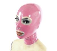 WXLPCGO Sexy Latex TêTe Couverture Masque en Caoutchouc Naturel Masque Complet Unisexe Yeux ExposéS Bouche ExposéE Halloween(Size:XL-70CM)