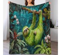 WXLWHR Couverture Polaire Flanelle Motif Paresse, Jeté De Canapé Jungle, Douce Et Chaude Cadeau Unique pour Enfants, Garçons 60x80inch(150x200cm)