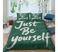 WXLWHR Housse De Couette Citations Drôles Parure De Lit 3 Pièces Sois Toi-Même Microfibre avec Fermeture Éclair & Taies d'oreiller Cadeau Fête Anniversaire King(220x240cm)