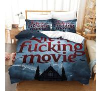 WXLWHR Housse De Couette Citations Drôles Parure De Lit Mots Créatifs Microfibre Douce avec Fermeture Éclair & Taies d'oreiller pour Enfant Fille Super King(260x220cm)