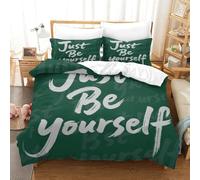 WXLWHR Housse De Couette Citations Drôles Parure De Lit Sois Toi-Même Microfibre Ultra-Douce avec Fermeture Éclair & Taie d'oreiller pour Garçons, Adolescents Single(140x200cm)