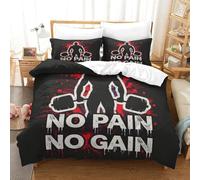 WXLWHR Housse De Couette Citations Drôles Parure De Lit Thème Fitness Microfibre Ultra-Douce avec Fermeture Éclair & Taie d'oreiller pour Enfant Fille Super King(260x220cm)