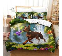 WXLWHR Housse De Couette Dobermann Microfibre Douce Parure De Lit Impression 3D Cascade Tropicale avec Fermeture Éclair & Taies d'oreiller pour Adultes Enfants Filles Super King（260x220cm）