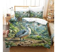 WXLWHR Housse De Couette Dodo Oiseau Polyester Doux Parure De Lit 3 Pièces Dodo Forêt Primitive avec Taies d'oreiller pour Enfant Fille Super King(260x220cm)