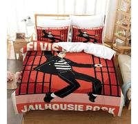 WXLWHR Housse De Couette Elvis Presley Microfibre Parure 3 Pièces À Motif Elvis Presley avec Fermeture Éclair & Taie d'oreiller pour Enfant Fille Super King（260x220cm）