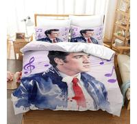WXLWHR Housse De Couette Elvis Presley Microfibre Parure 3 Pièces À Motif Elvis Presley avec Fermeture Éclair & Taies d'oreiller pour Enfant Fille Super King（260x220cm）