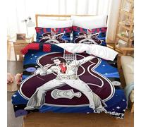WXLWHR Housse De Couette Elvis Presley Microfibre Parure 3 Pièces À Motif Elvis Presley avec Fermeture Éclair & Taie d'oreiller pour Garçons, Adolescents Super King（260x220cm）