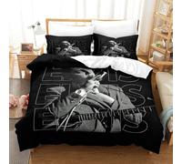 WXLWHR Housse De Couette Elvis Presley Microfibre Parure 3 Pièces À Motif Elvis Presley avec Fermeture Éclair & Taies d'oreiller pour Enfant Fille Super King（260x220cm）