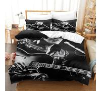 WXLWHR Housse De Couette Elvis Presley Microfibre Parure 3 Pièces Imprimée Elvis Presley avec Fermeture Éclair & Taie d'oreiller Cadeau Fête Anniversaire Super King(260x220cm)