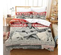 WXLWHR Housse De Couette Elvis Presley Microfibre Parure 3 Pièces Imprimée Elvis Presley avec Fermeture Éclair & Taie d'oreiller pour Adulte Enfant Super King（260x220cm）