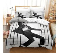 WXLWHR Housse De Couette Elvis Presley Microfibre Parure De Lit 3 Pièces Imprimée Elvis Presley avec Fermeture Éclair & Taie d'oreiller pour Enfants Garçons Filles Super King（260x220cm）