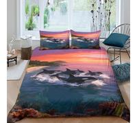 WXLWHR Housse De Couette Orque Microfibre Douce 3D Parure De Lit Imprimé Baie avec Fermeture Éclair & Taie d'oreiller Cadeau Fête Anniversaire King（220x240cm）