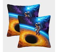 WXLWHR Housse De Coussin Astronaute Lot De 2, Polyester Doux Housse De Coussin De Canapé, Taies d'oreiller Carrées pour Chambre, Canapé, Chaise, Lit, 50x50cm