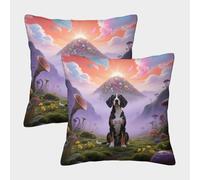 WXLWHR Housse De Coussin Chien de Saint-Hubert Lot De 2, Microfibre Douce Housse De Coussin De Canapé, Taie d'oreiller Décorative, pour Canapé Salon Chambre Chaise Lit, 40x40cm