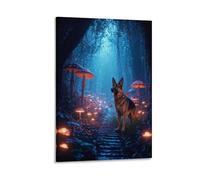 WXLWHR Tableau Sur Toile Berger Allemand Tableau Decoration Murale Salon Forêt ChamCochonnons Art Mural Sur Toile Déco Maison Pour Cuisine, Bureau, Bar, Cadeau Original 16x24inch(40x60cm)