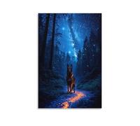 WXLWHR Tableau Sur Toile Berger Belge Tableau Decoration Murale Salon Forêt Étoilée Image Sur Toile Maison Décorations Pour Chambre, Salle De Bains, Salon Cadeau Original 16x24inch(40x60cm)