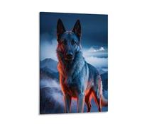 WXLWHR Tableau Sur Toile Berger Belge Tableau Decoration Murale Salon Montagnes Nuageuses Image Sur Toile Maison Décorations Pour Pour Chambre Studio De Yoga Cadeau Original 16x24inch(40x60cm)