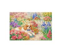 WXLWHR Tableau Sur Toile Cavalier King Charles Spaniel Tableau Decoration Murale Salon Moderne Jardin Image Sur Toile Pour Maison Bain Salon Chambre Cadeau Original 16x24inch(40x60cm)