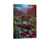 WXLWHR Tableau Sur Toile Chat Bengal Tableau Decoration Murale Salon Marais d'Érable Impression Sur Toile Décorations Pour Chambre, Salle De Bains, Salon Cadeau Original 16x24inch(40x60cm)