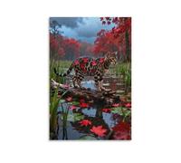 WXLWHR Tableau Sur Toile Chat Bengal Tableau Decoration Murale Salon Marais d'Érable Impression Sur Toile Maison Décorations Pour Cuisine, Bureau, Bar, Cadeau Original 08x12inch(20x30cm)