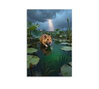 WXLWHR Tableau Sur Toile Hamster d'Europe Tableau Decoration Murale Salon Marais Impression Sur Toile Déco Maison Pour Bain Salon Chambre Restaurant Idée Cadeau 12x18inch(30x45cm)