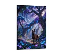 WXLWHR Tableau Sur Toile Malinois Belge Tableau Decoration Murale Salon Fantasy Forêt Image Sur Toile Maison Décorations Pour Cuisine, Salon, Chambre Adulte Cadeau Original 16x24inch(40x60cm)
